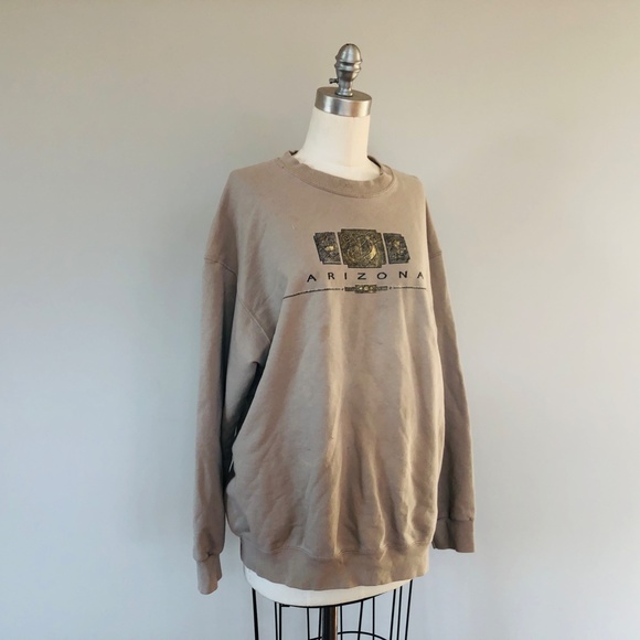 ARIZONA Sweatshirt Fruit Of The Loom Long Sleeves Beige - Picture 8 of 8
